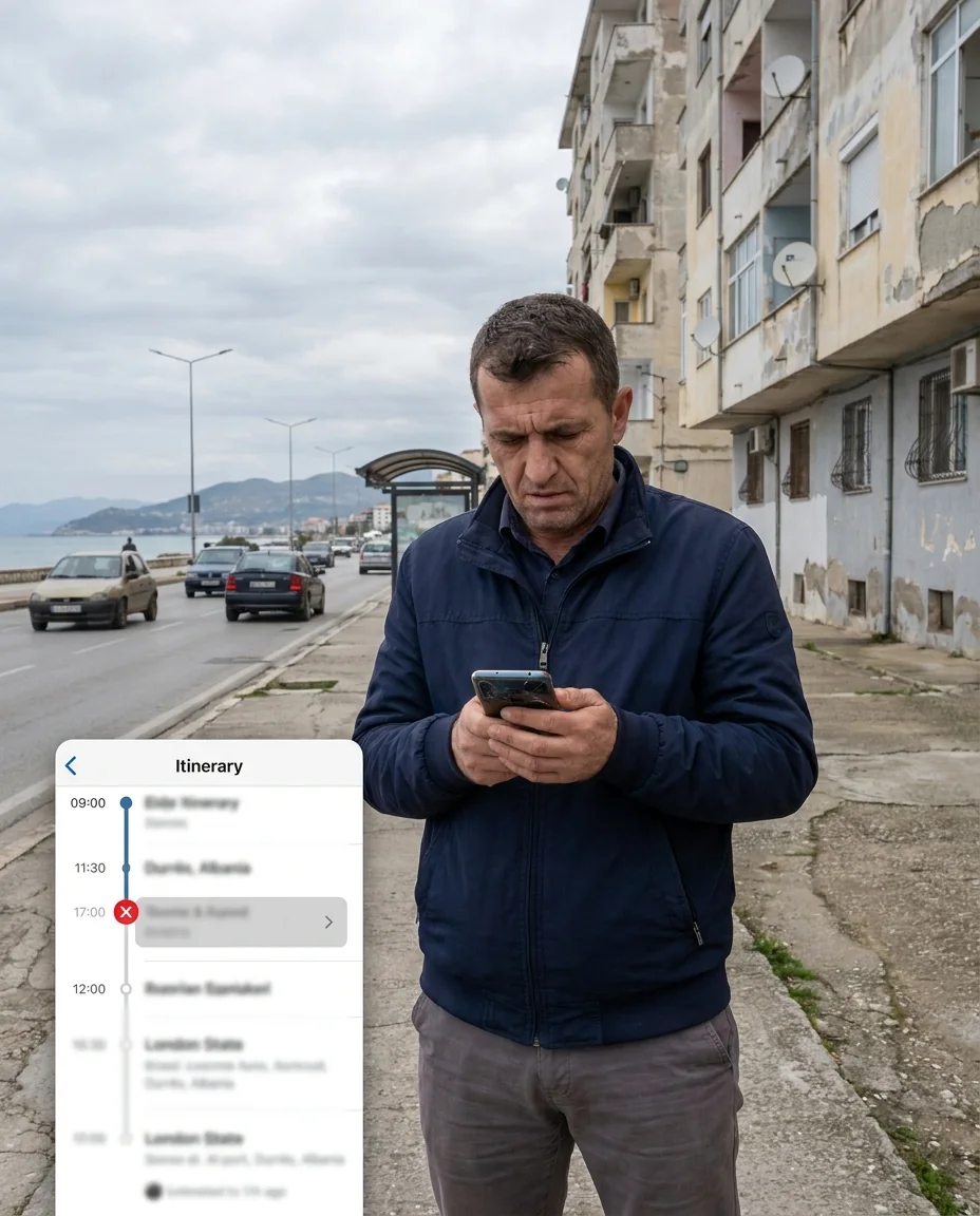 Sopralluogo in Albania senza auto: tempo perso tra una zona e l’altra